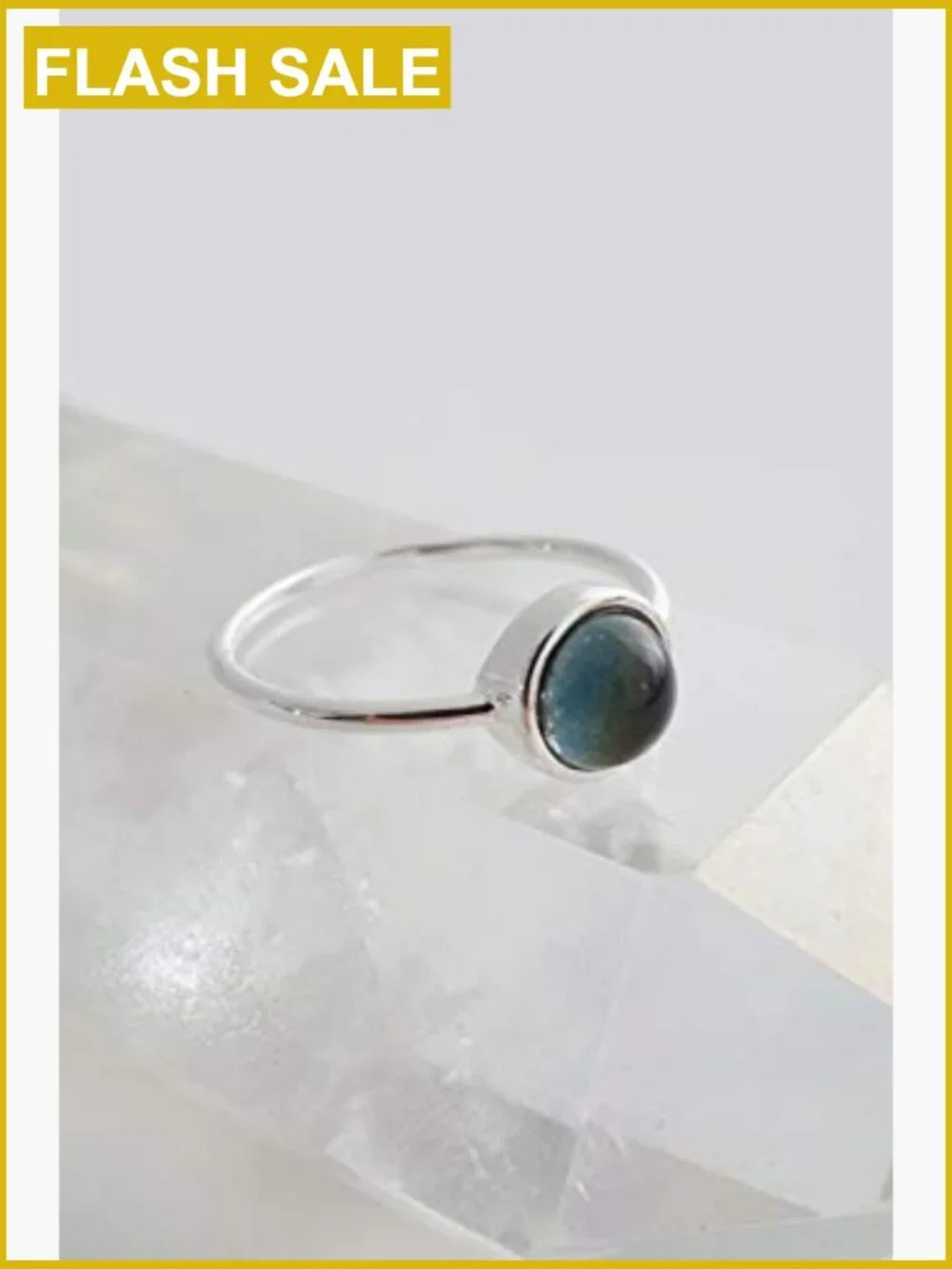Color Changing Mood Ring Stacking Ring Sterling Silver Plated